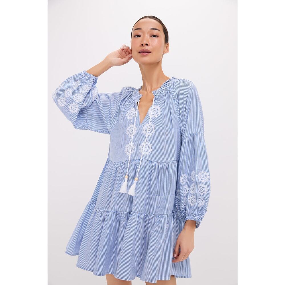 TUCKERNUCK BEACH Embroidered Nautical Stripe Sea Breeze Coverup Size XXL NWT